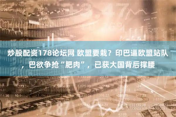 炒股配资178论坛网 欧盟要栽？印巴逼欧盟站队，巴欲争抢“肥肉”，已获大国背后撑腰